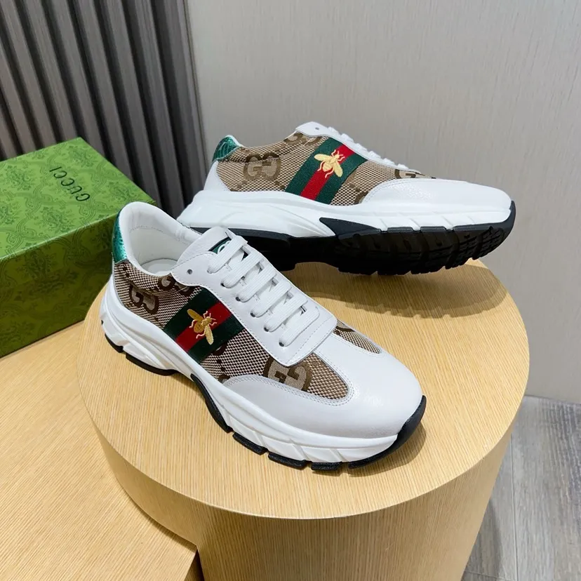 Factory P420💰[gucci] New original men's fashionable casual shoes, exclusive original mold opening, the upper is made of original fabric with first-layer cowhide, comfortable sheepskin lining, rubber combination, lightweight foaming, wear-resistant and non-slip outsole, comfortable to wear🎋Fine workmanship, worthy of wearing, comfortable to wear, impeccable quality and workmanship. Code number 38-44